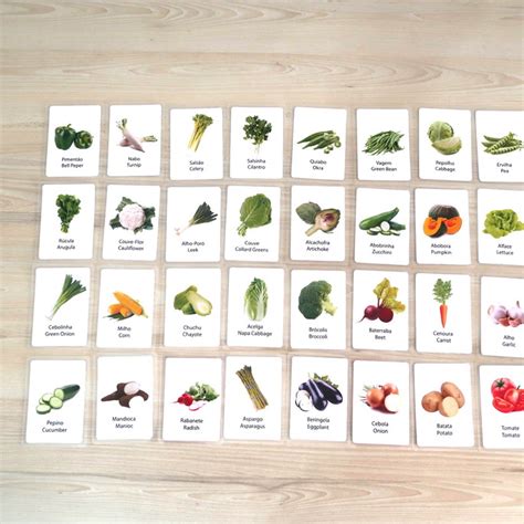 Kit Flashcards De Vegetais E Legumes Ingl S E Portugu S M