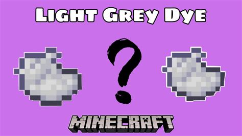 How To Make Light Grey Dye In Minecraft Minecraft Tutorial Youtube