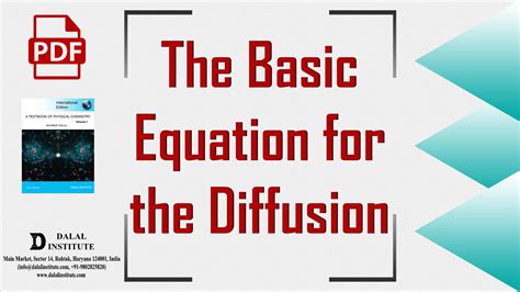 The Basic Equation For The Diffusion Dalal Institute Chemistry