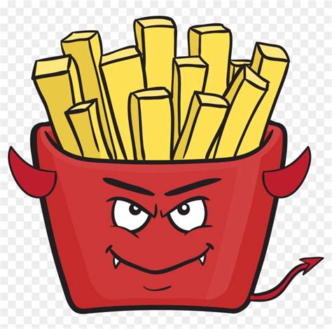 Evil Look French Fries Emoji Cartoon Vector Clipart