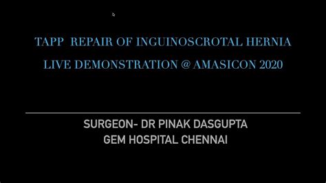 Full Length Live Demonstration Of Tapp Repair Of Indirect