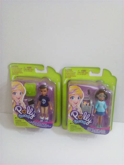 2 NEW Polly Pocket Dolls SELFIE STICK NICOLAS And KARAOKE QUEEN SHANI