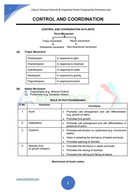 Control And Coordination Handwritten Notes For Class 10th 639