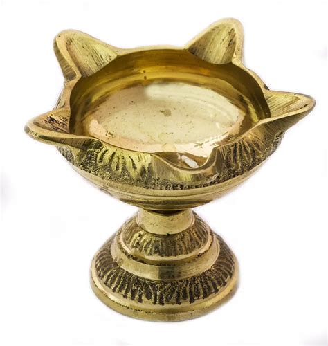 Five Wick Lamp With Stand Exotic India Art