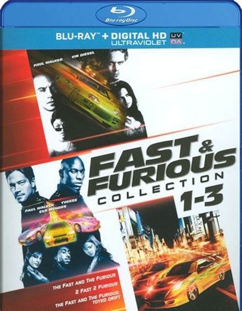Fast And Furious 3 Movie Collection Blu Ray Ultraviolet Blu Ray