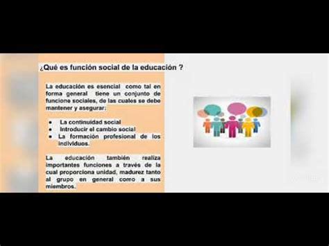 Funciones Sociales De La Educacion Youtube