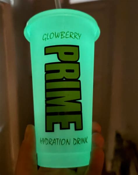 Prime Hydration Glowberry Full Unopened Bottle And 24oz Cold Cup And