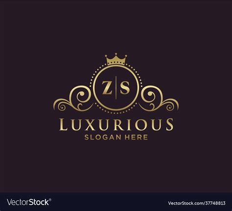 Initial Zs Letter Royal Luxury Logo Template Vector Image