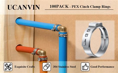 Pex Cinch Clamp Rings 304 Stainless Steel Pex Fitting Clamps Pinch Clamps Ring Crimp Rings For