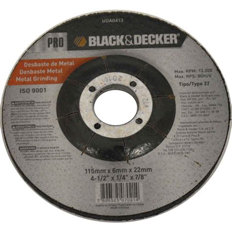 Disco De Desbaste X X Pol Bda Black Decker Mega