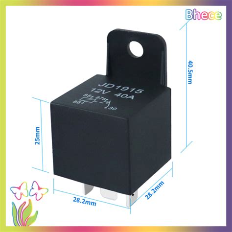 Bhece 12V DC 4 Pin Car Automotive Fused Relay 40A Normally Open Relais