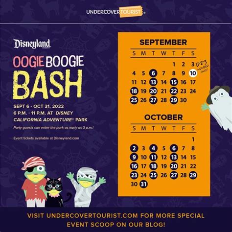 Oogie Boogie Bash 2025 Dates Calendar Alissa Jeannette