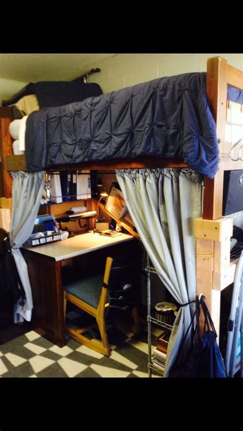 Loft Built To Raise Dorm Beds And All Decorated And Organized More