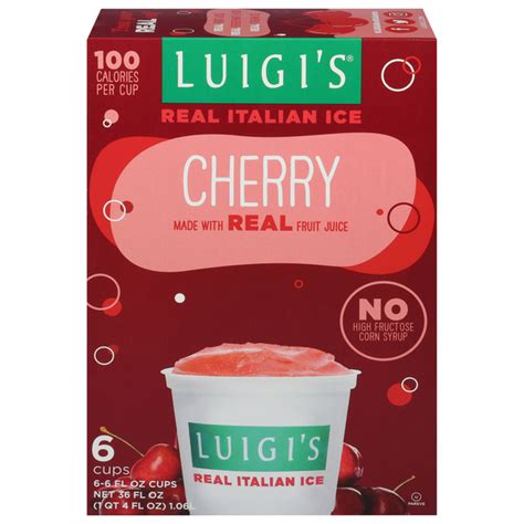 Save On Luigis Cherry Real Italian Ice 6 Ct Order Online Delivery