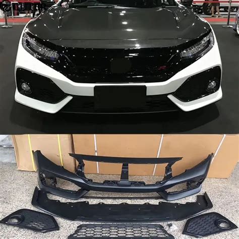 Car Body Kit Frp Upainted Si Front Bumper Front Grill Grille For Honda