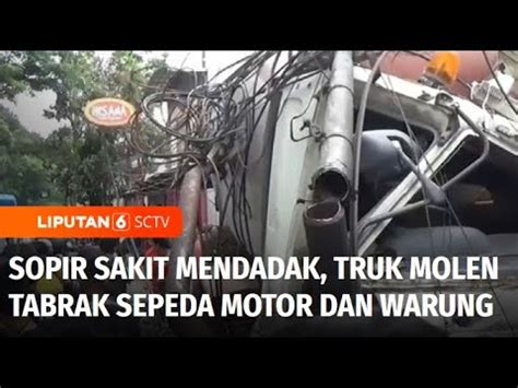 Kilas Peristiwa Sopir Sakit Mendadak Truk Molen Hilang Kendali Tabrak