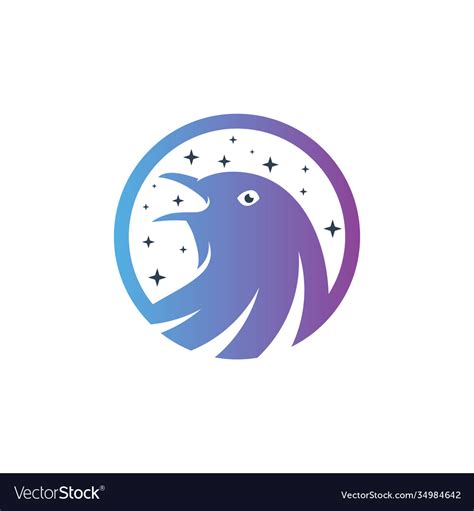 Modern flying starling logo Royalty Free Vector Image