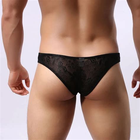 Ropa Interior Sexy Gay Para Hombre Calzoncillos De Encaje Con Bolsa