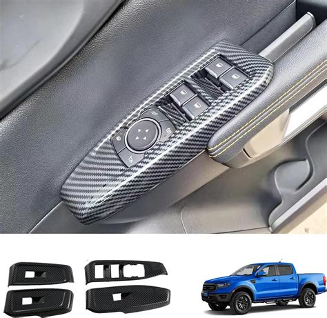 Luyhok Car Door Window Glass Lift Button Panel Cover Trim Fit For Ford Ranger 2024