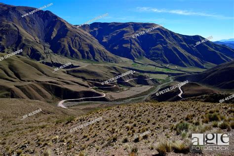 Curving Gravel Road To The Cuesta Del Obispo Los Cardones National