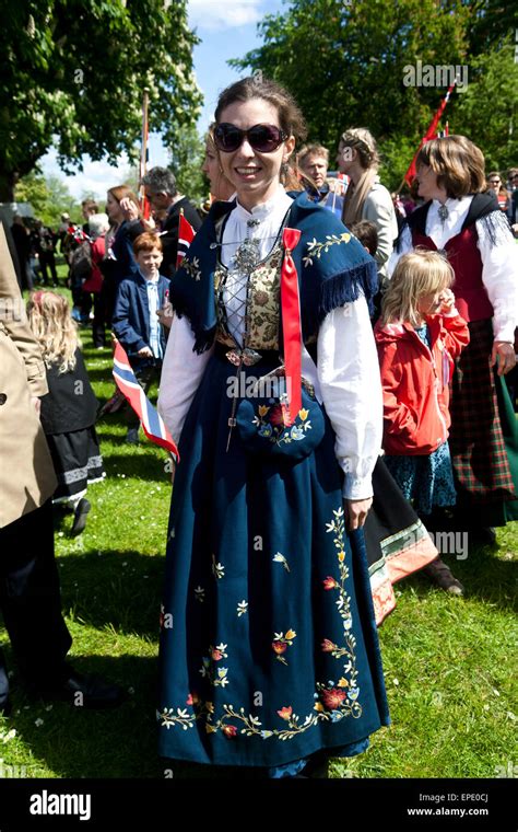 Copenhagen, Denmark. 17th May, 2015. Woman dressed in Norwegian ...