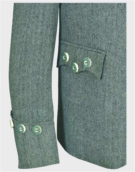 Lovat Green Tweed Argyle Jacket With 5 Button