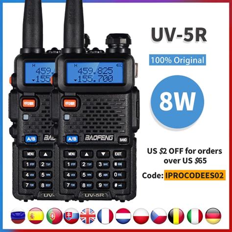 YTDK 2pcs Real 8W Baofeng Uv 5r Walkie Talkie High Power Portable Ham