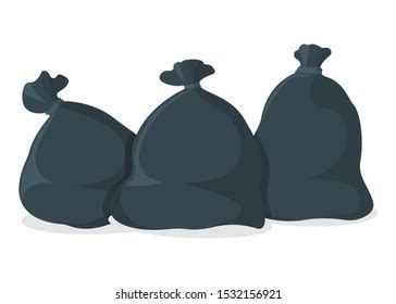 Trash Bag Icon Black Garbage Bag Stock Vector Royalty Free