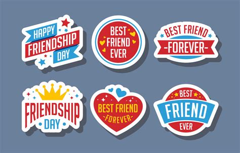 Happy Friendship Day Sticker Set Vector Art At Vecteezy