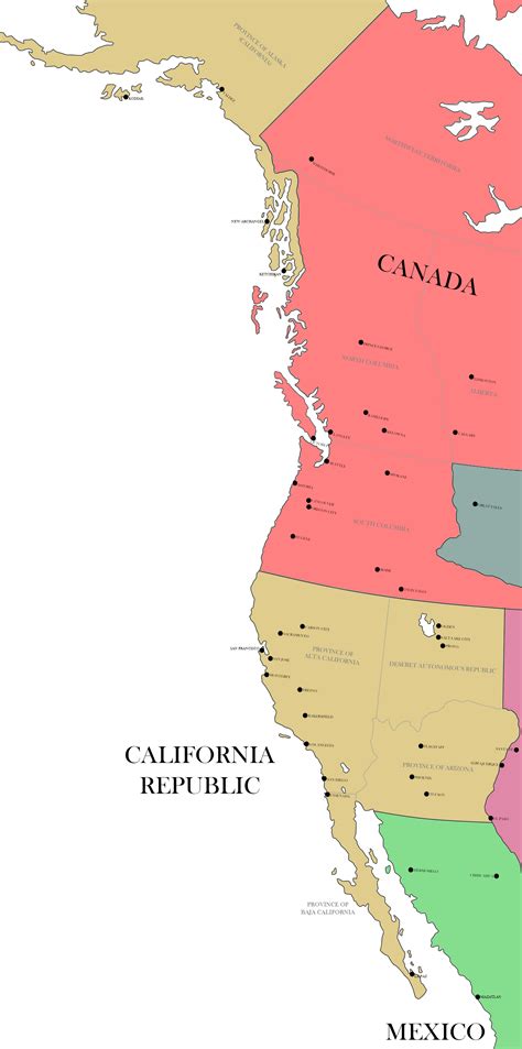 The West Coast of North America in 1900 if the United States didn't ...