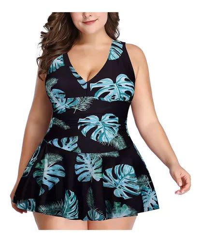 H Vestido De Maiô Para Mujer A125 Bikini Talla Grande Estamp Cuotas