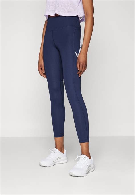 Nike Performance Tights Obsidian White Dunkelblau Zalando De