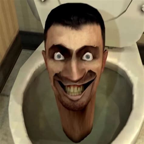 a creepy looking man is in the toilet