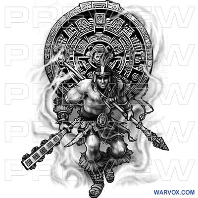 Aztec Warrior Tattoos Designs