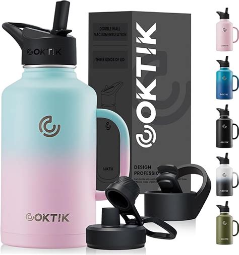 Amazon COKTIK 64 Oz Half Gallon Insulated Water Bottle Jug With