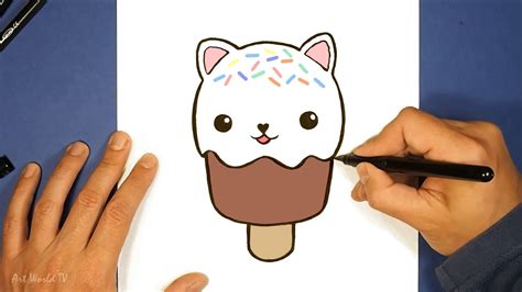 How To Draw Kawaii Cat Ice Cream Como Dibujar Helado Gato Kawaii