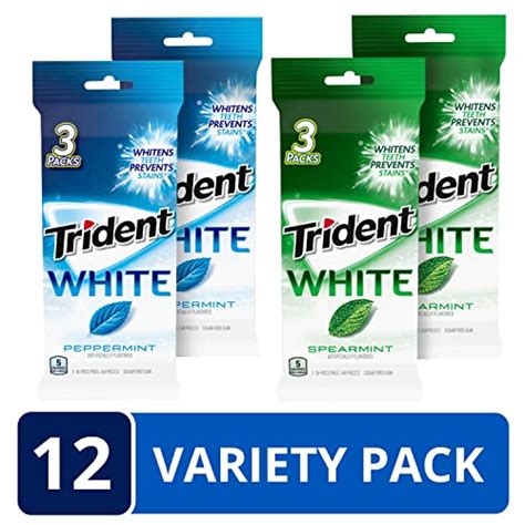 Trident White Sugar Free Gum Variety Pack Peppermint And Spearmint