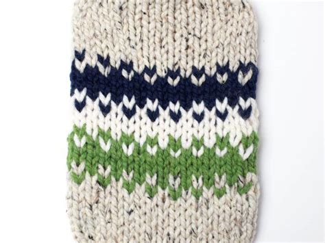 Colorful Fair Isle Hot Water Bottle Cover Free Knitting Pattern