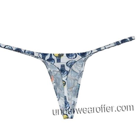 New Men Colorful Micro Thong Underwear Guy Big Pouch String T Back Bikini Tangas MU