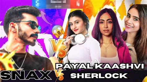 SNAX VS PAYAL KAASHVI SHERLOCK 1v3 TDM Battle Snaxgaming