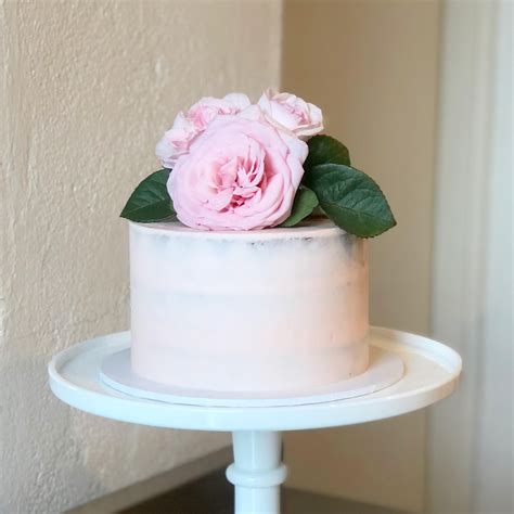 Simple Semi Naked Floral Cake Burnt Butter Cakes