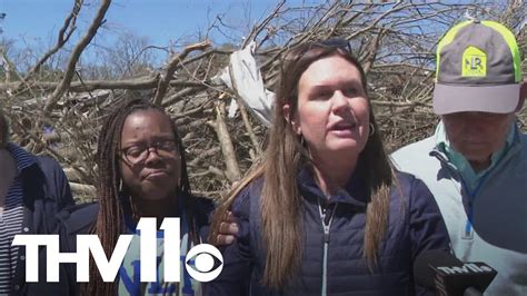 Gov Sanders Gets Emotional Seeing Arkansas Storm Damage