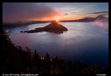 Picturephoto Wide View With Sunrise And Clouds Crater Lake National Park