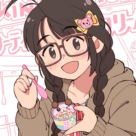 Safebooru 1girl 49s Aragon Blush Braid Brown Framed Eyewear Brown Eyes Brown Hair Brown Hoodie