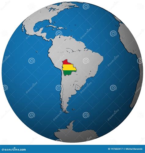 Bandera De Bolivia En El Mapa Del Globo Stock De Ilustraci N