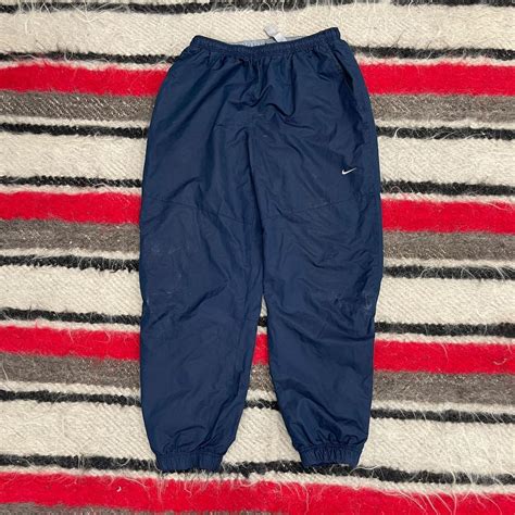 2000s Navy Nike Nylon Tracksuit Bottoms Joggers Depop