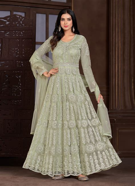 Buy Net Readymade Anarkali Salwar Suit Online