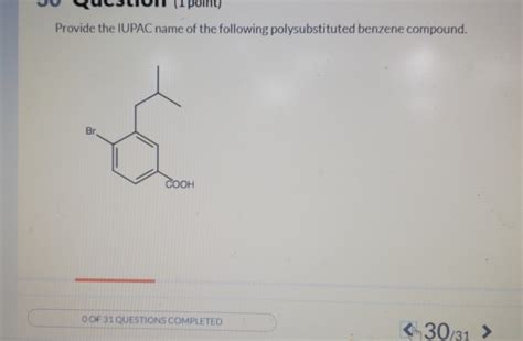 Solved Provide An Acceptable Iupac Name For The Following Chegg