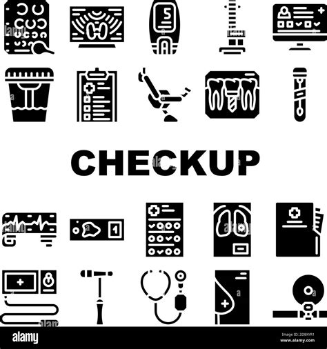 Medical Checkup Health Collection Icons Set Vector Stock Vector Image