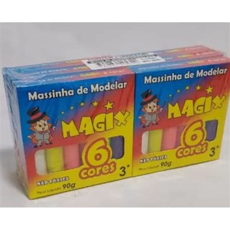 Massa De Modelar 6 Cores 90g Pacote 6 Caixas Magix Shopee Brasil